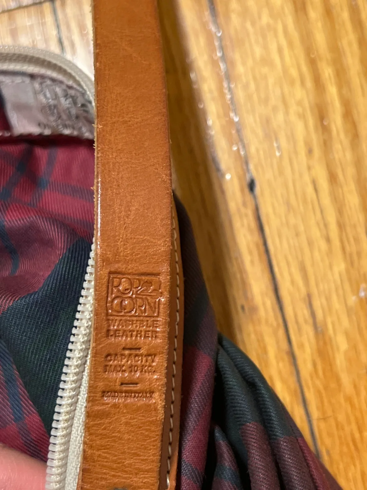 Alfana Plaid Leather Strap Tote Bag • Made in Italy image indicator(4)