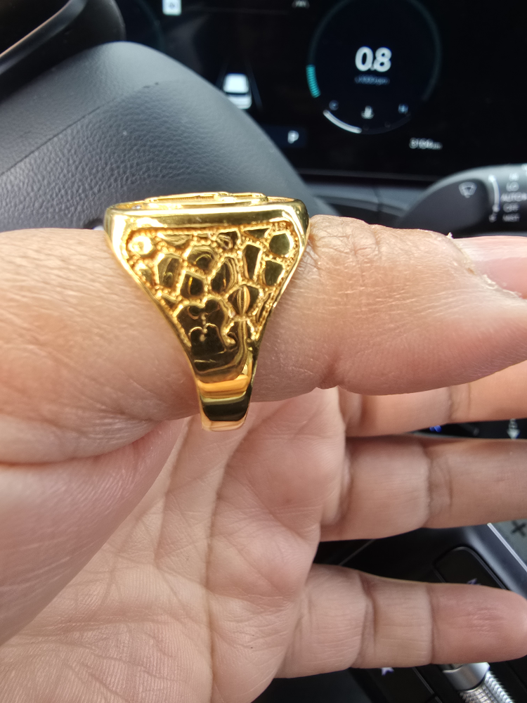 Men Gold Cross Ring - photo 2