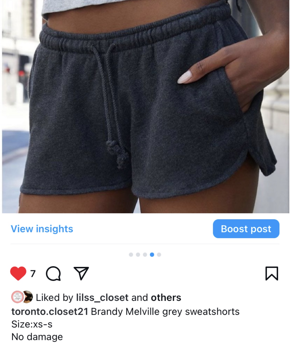 Brandy Melville Grey Sweatshorts - photo 3