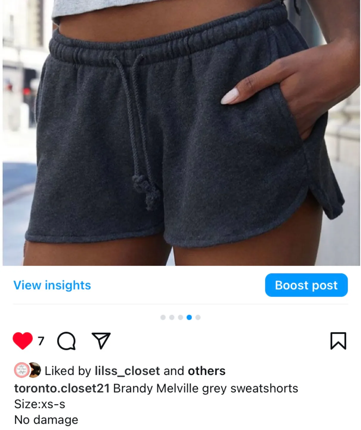 Brandy Melville Grey Sweatshorts image indicator(3)