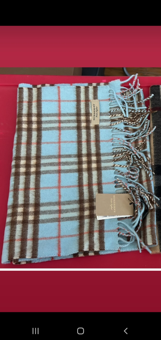 Burberry Blue Plaid Scarf