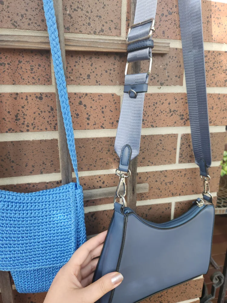 New Bags and Purses Blue Green Knit Crochet Crossbody image indicator(2)