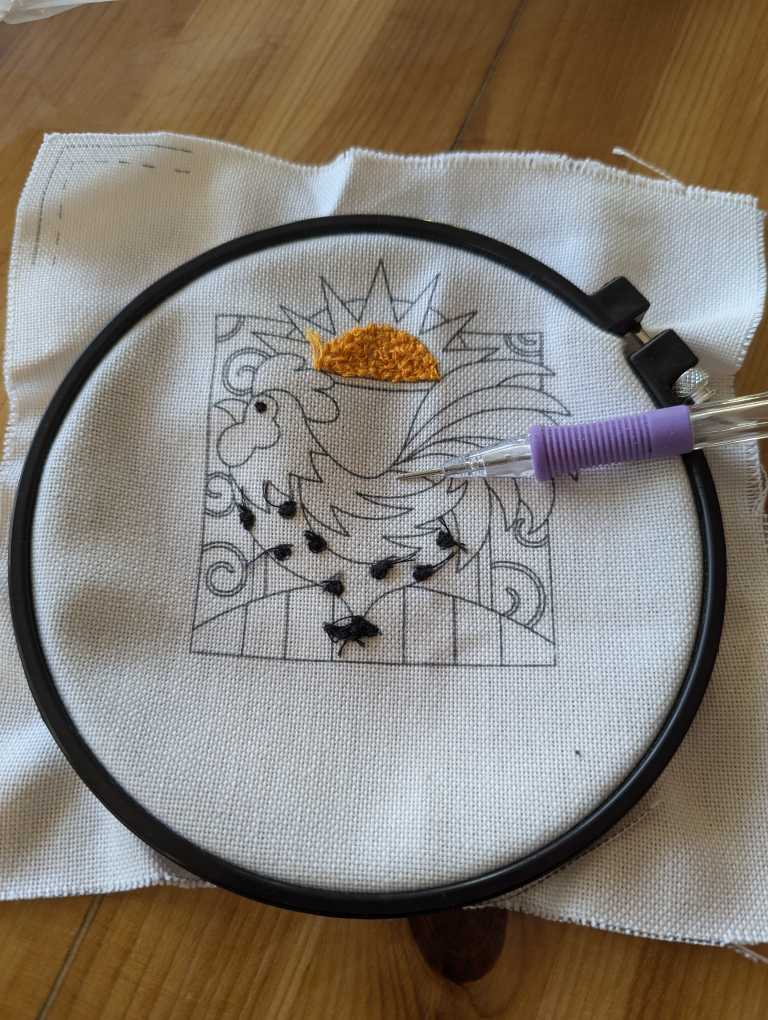 Punch Needle Embroidery Rooster Kit - photo 3