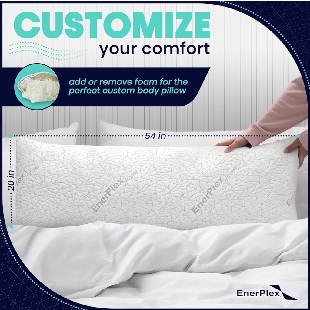 Enerplex Shredded Memory Foam Body Pillow with 1 free pillowcase - photo 3