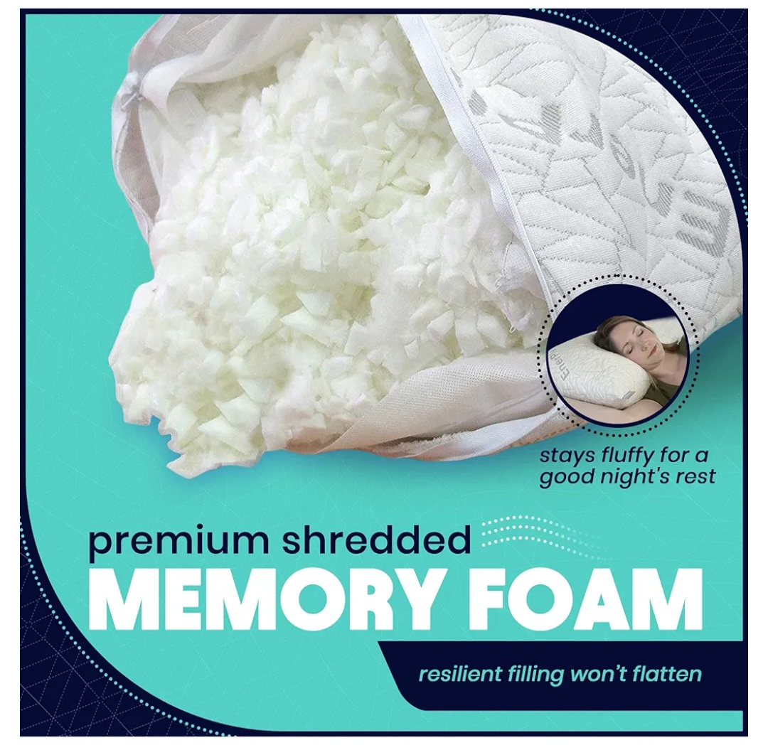 Enerplex Shredded Memory Foam Body Pillow with 1 free pillowcase - photo 4