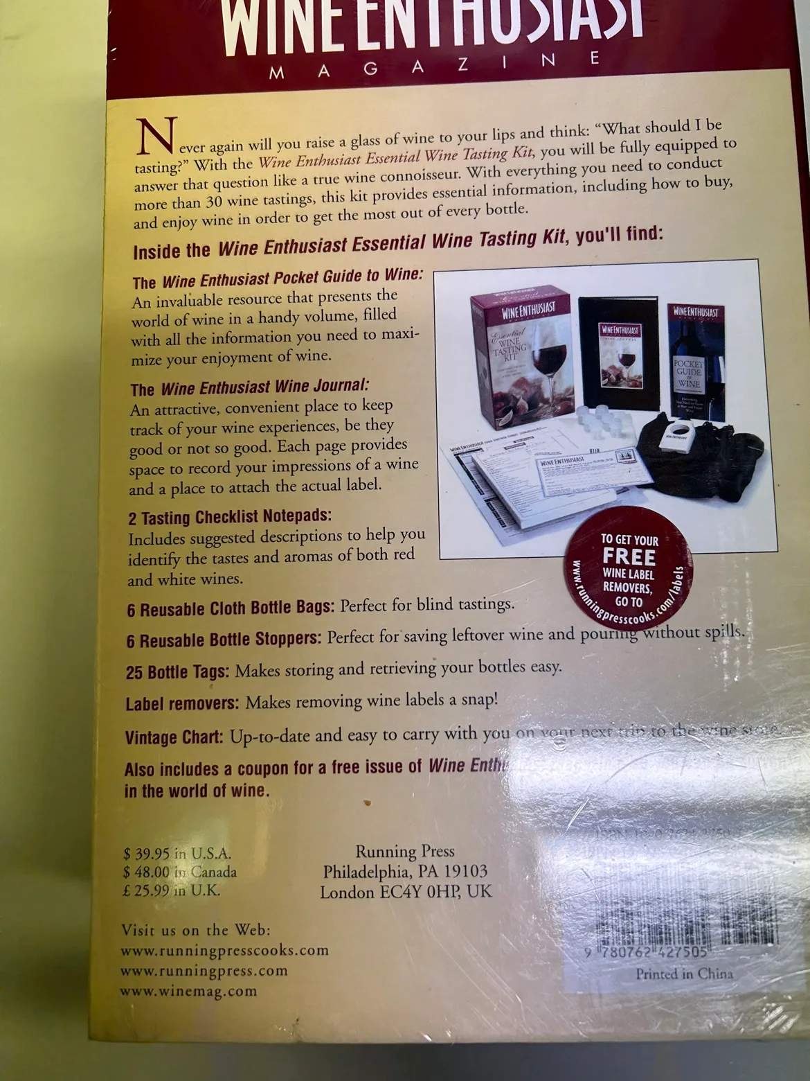 BNIB Wine Enthusiast Essential Wine Tasting Kit image indicator(2)