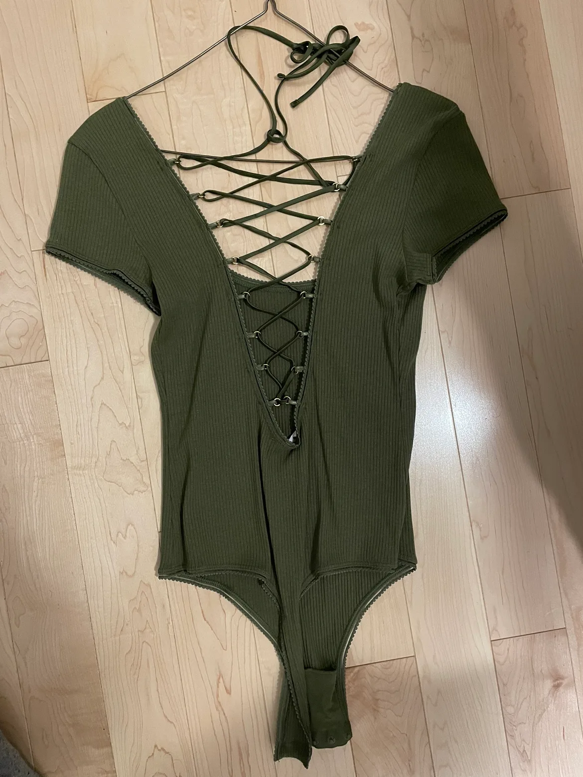 Victoria's Secret Green Bodysuit size small image indicator(2)