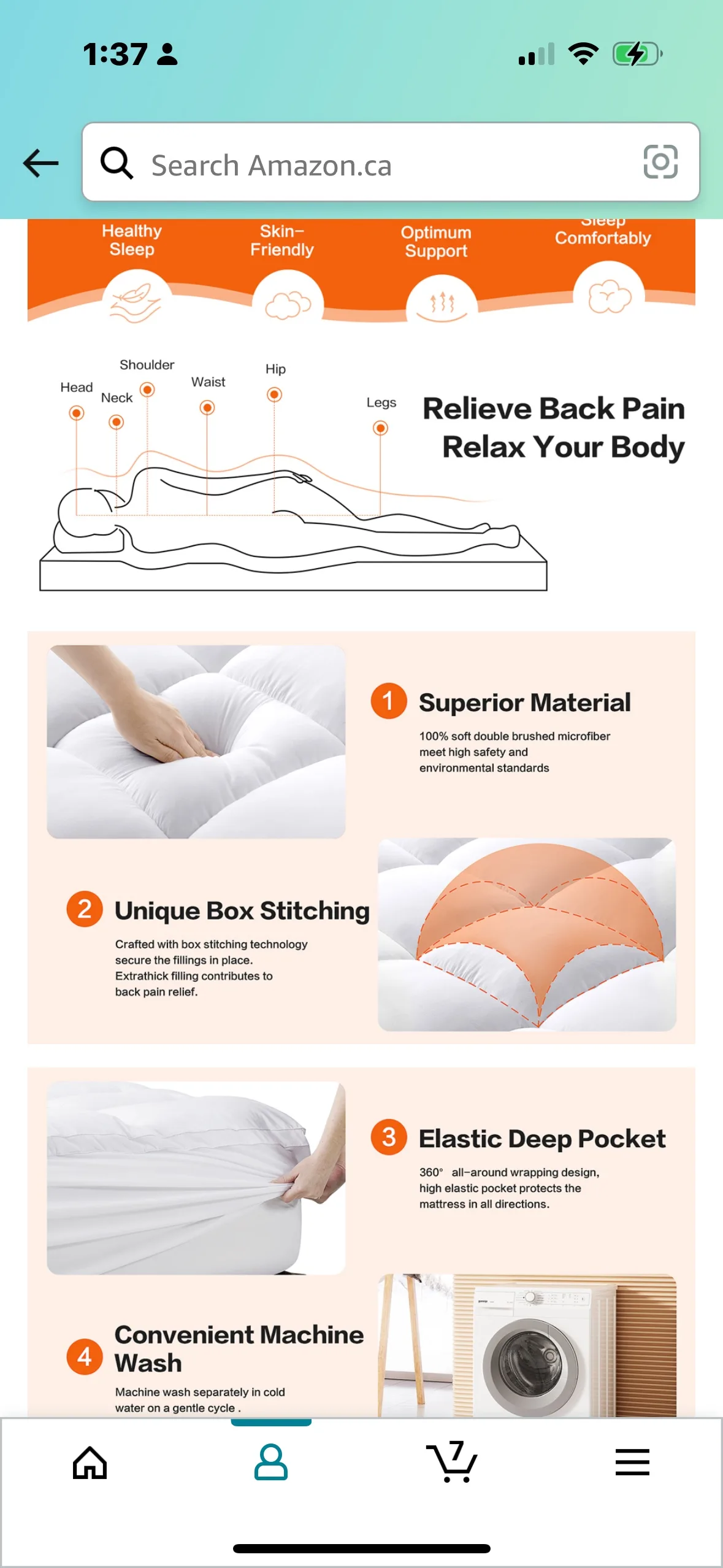 Queen Size  Deluxe Cooling Comfort Mattress Topper image indicator(4)