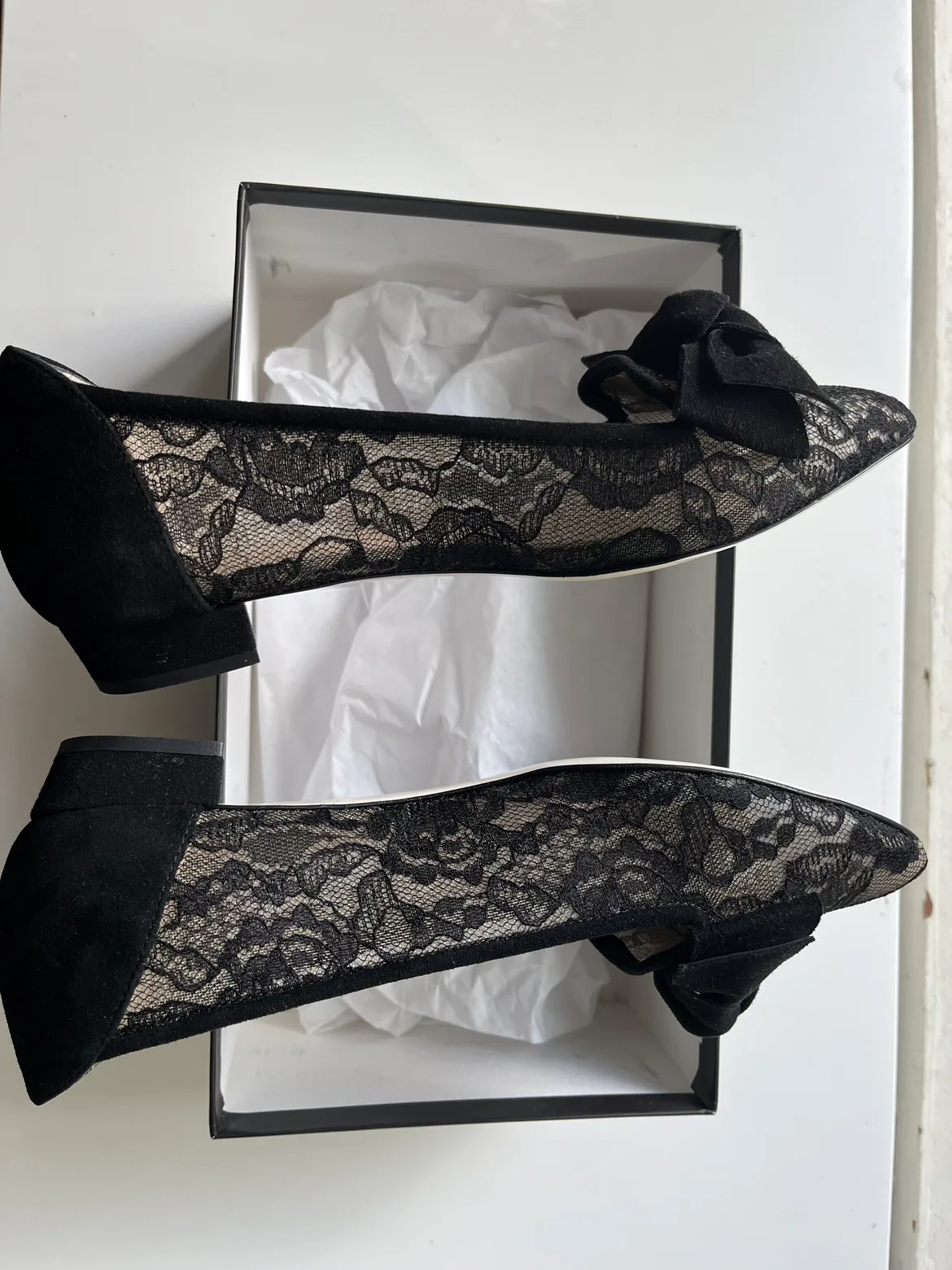 Ron White Black Lace Ballerina Flats image indicator(3)