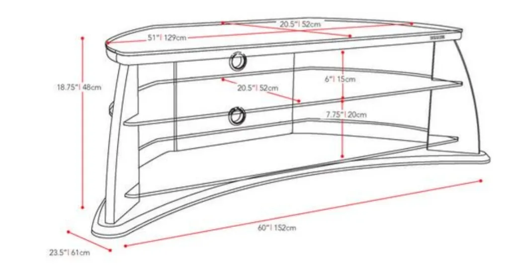 Black Corner TV Stand image indicator(2)