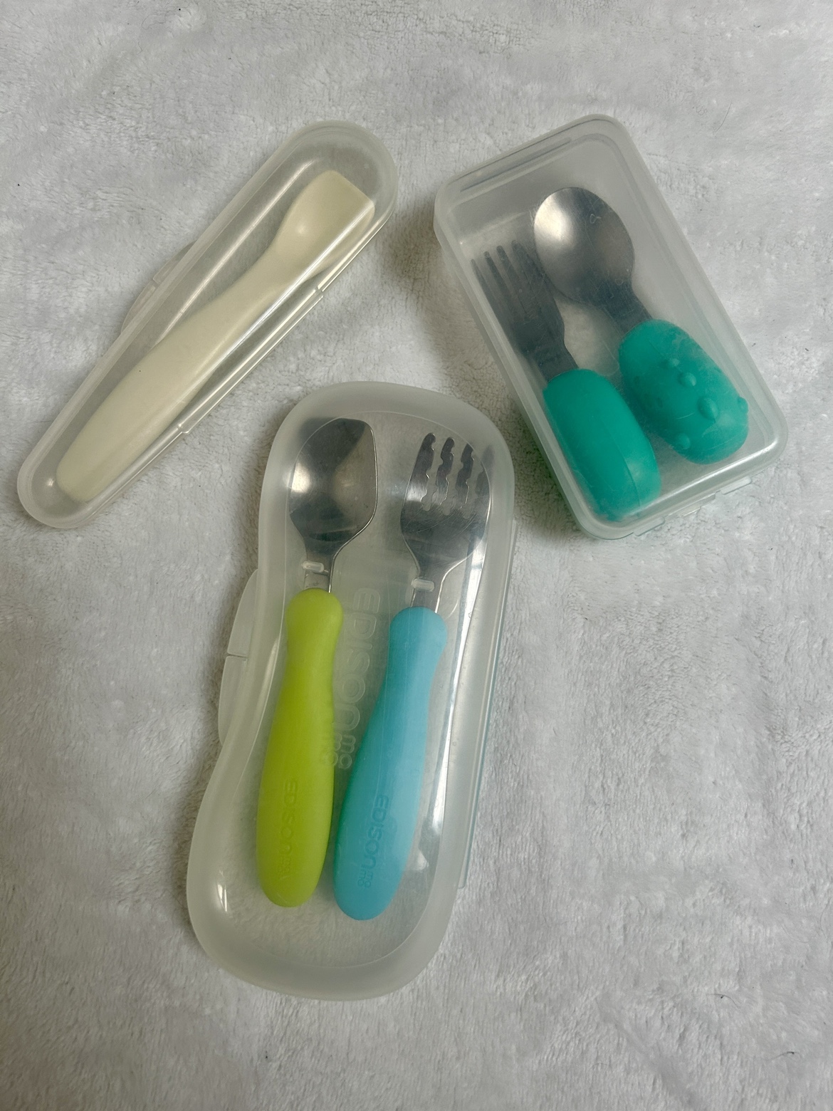 Baby spoon and fork with case, take everything for $5 - photo 3