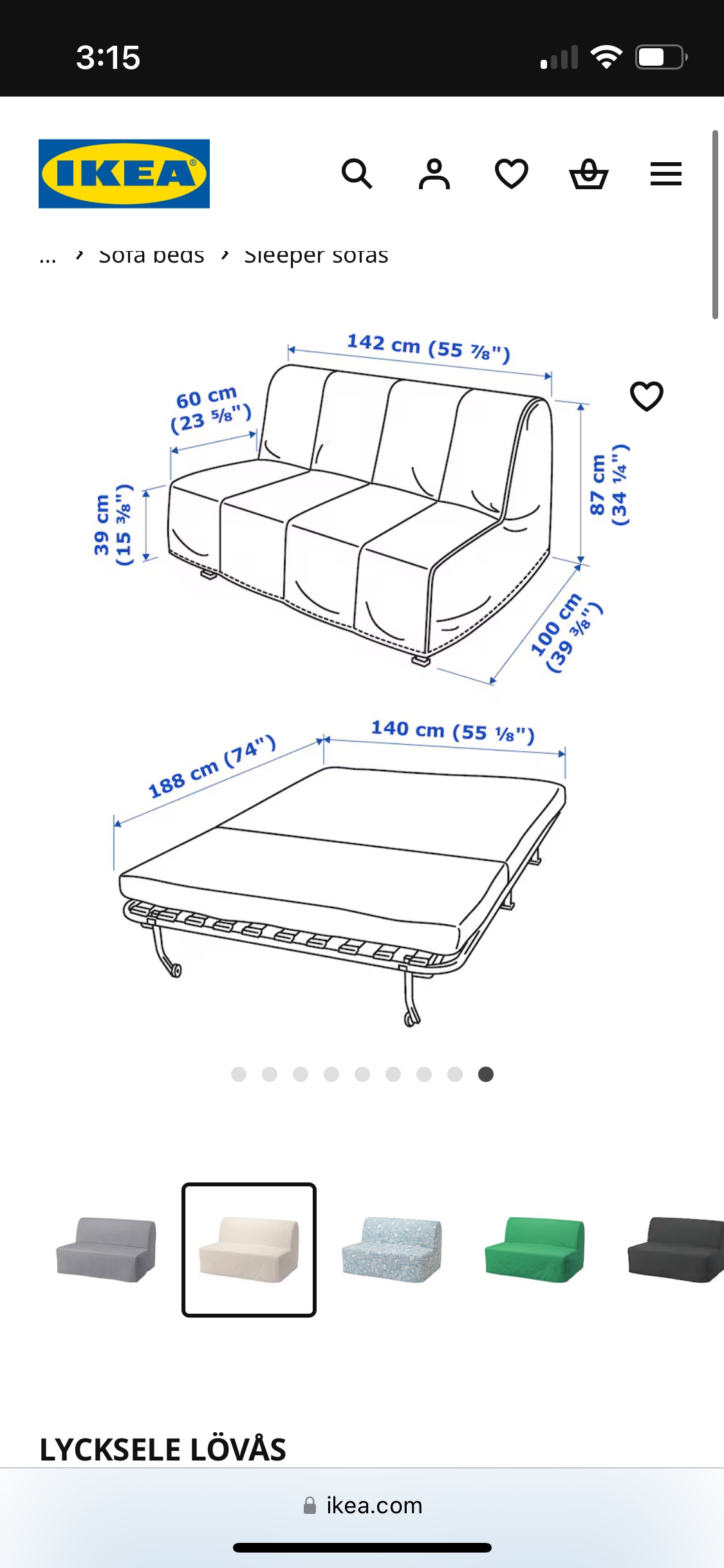 IKEA LYCKSELE LÖVAS Sofa Bed - photo 3