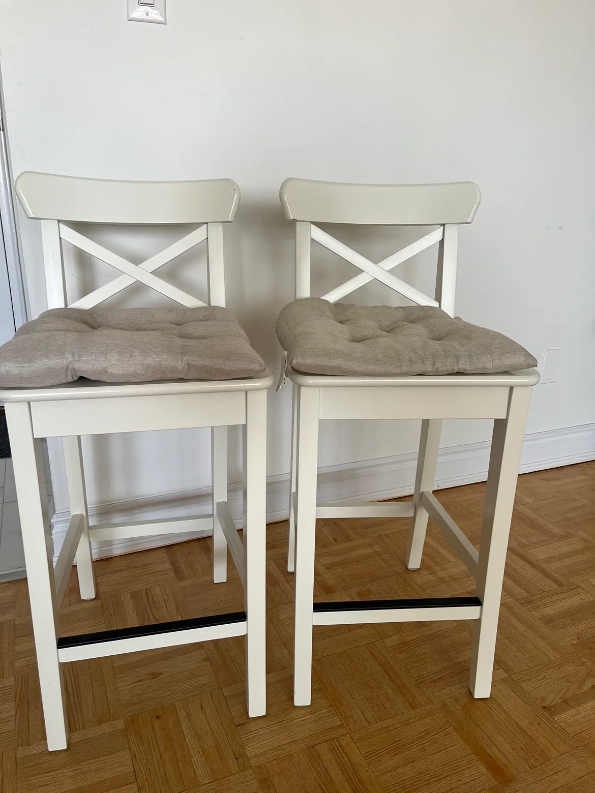 White Bar Stools (Set of 2)