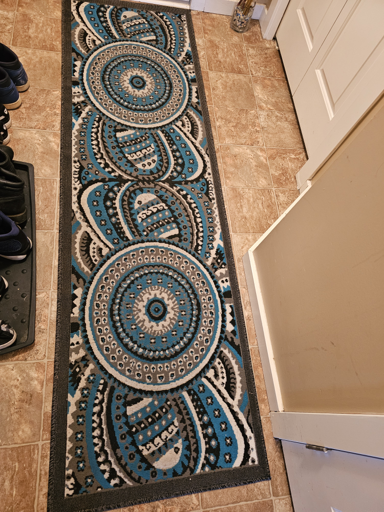 Teal and Grey Area Rug Set