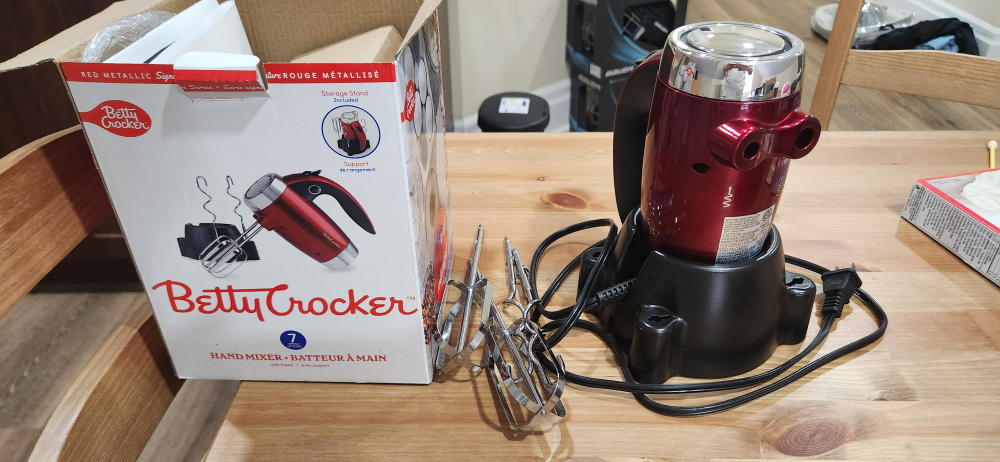 Betty Crocker Hand Mixer with Stand and Cake Pan