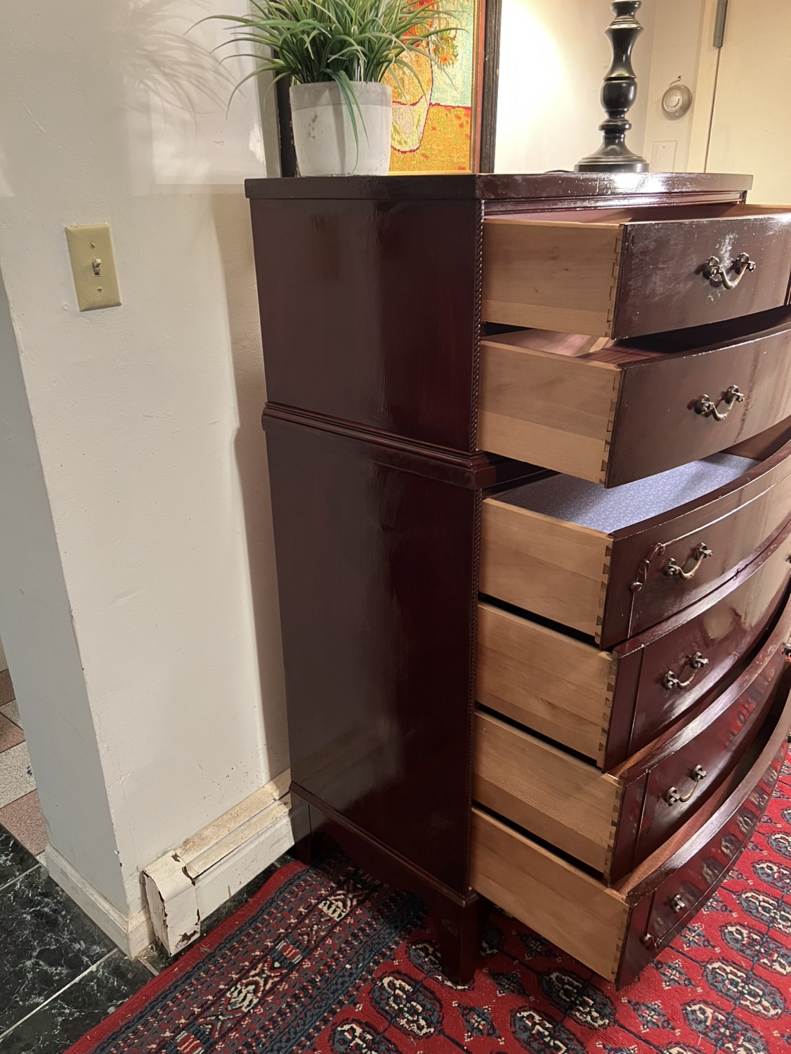 Vintage Red Mahogany 6 Drawers Dresser - Delivery Extra - photo 3