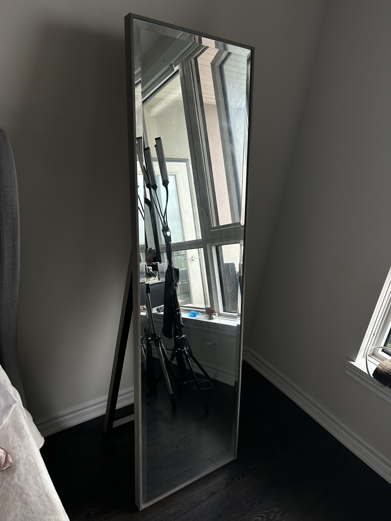 Full-length mirror with stand