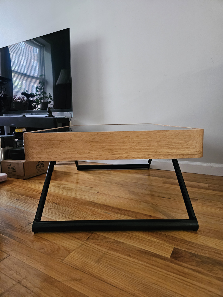 Glass and Solid Wood Coffee Table - photo 4