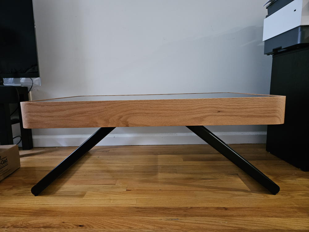 Glass and Solid Wood Coffee Table - photo 5