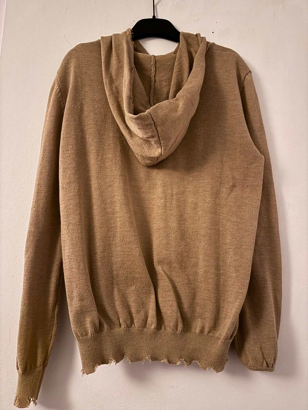 Distressed Tan Knit Hoodie image indicator(2)