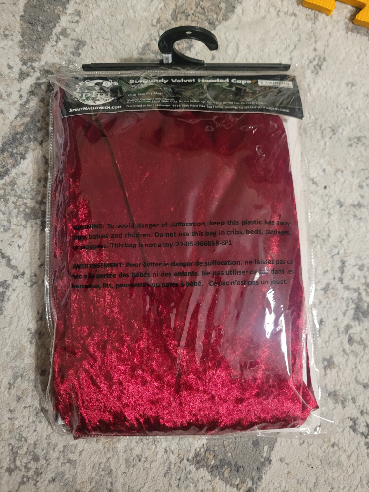 Burgundy Velvet Hooded Cape - photo 2