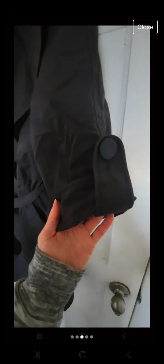 Lily Women's Size Small Black Short Sleeve Trench Coat image indicator(2)