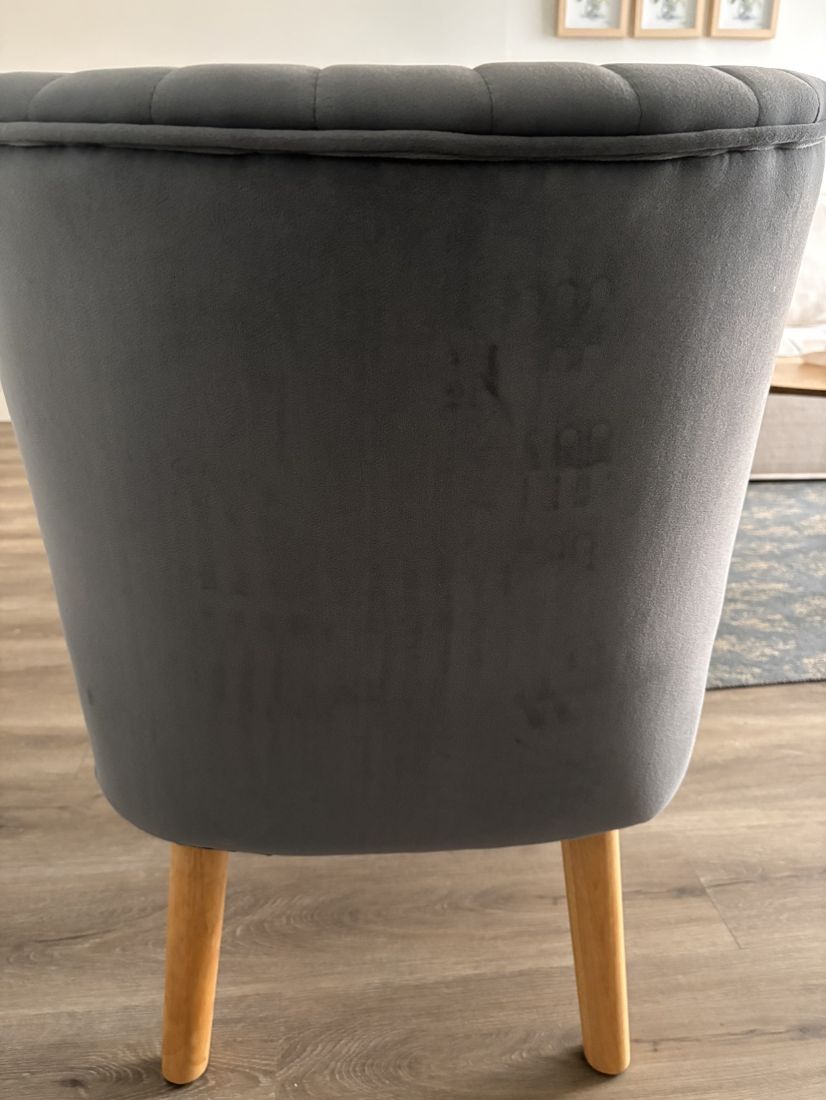 Grey Velvet Accent Chair - photo 4