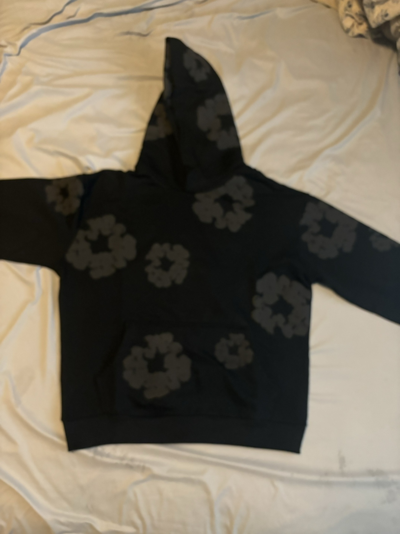 Monochrome denim tears hoodie
