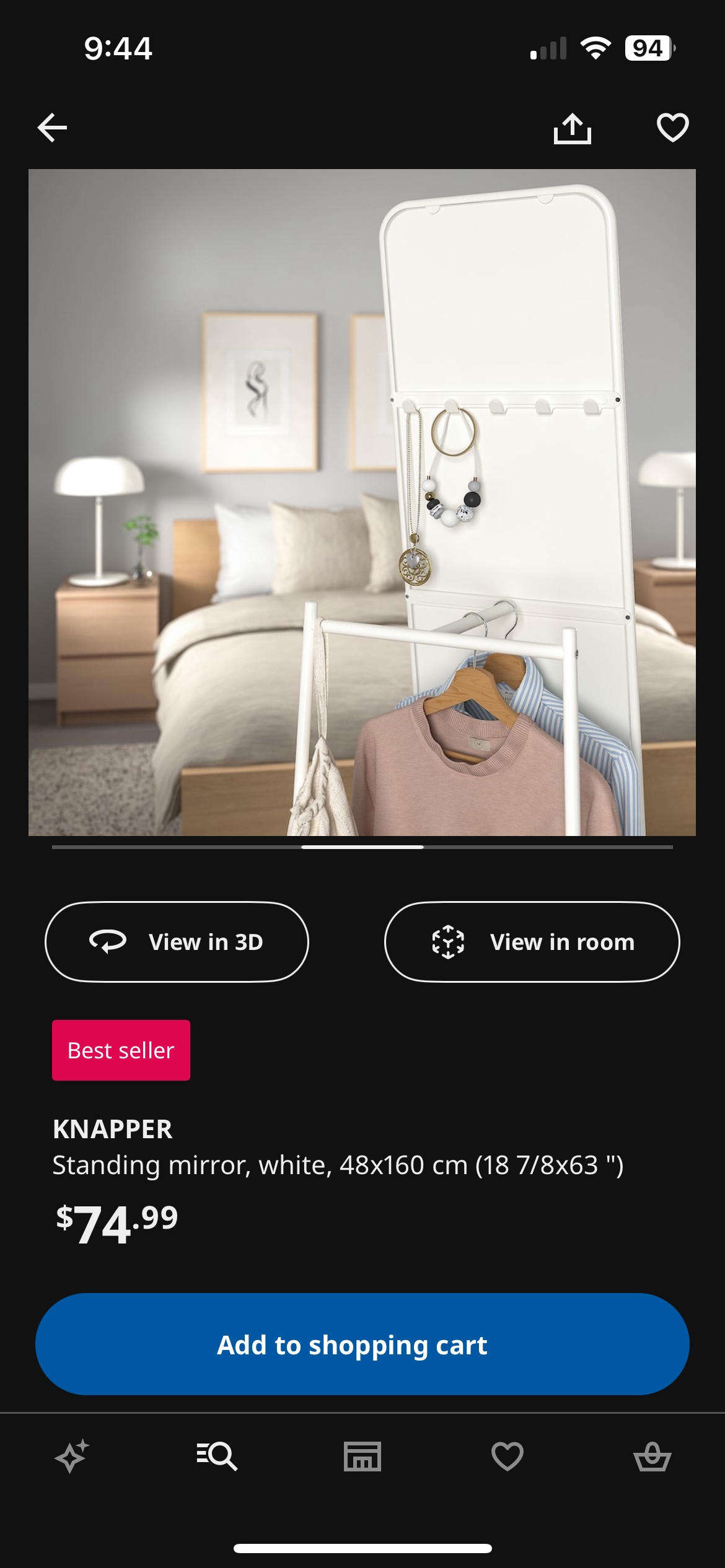IKEA KNAPPER Full Length Standing Mirror - photo 3