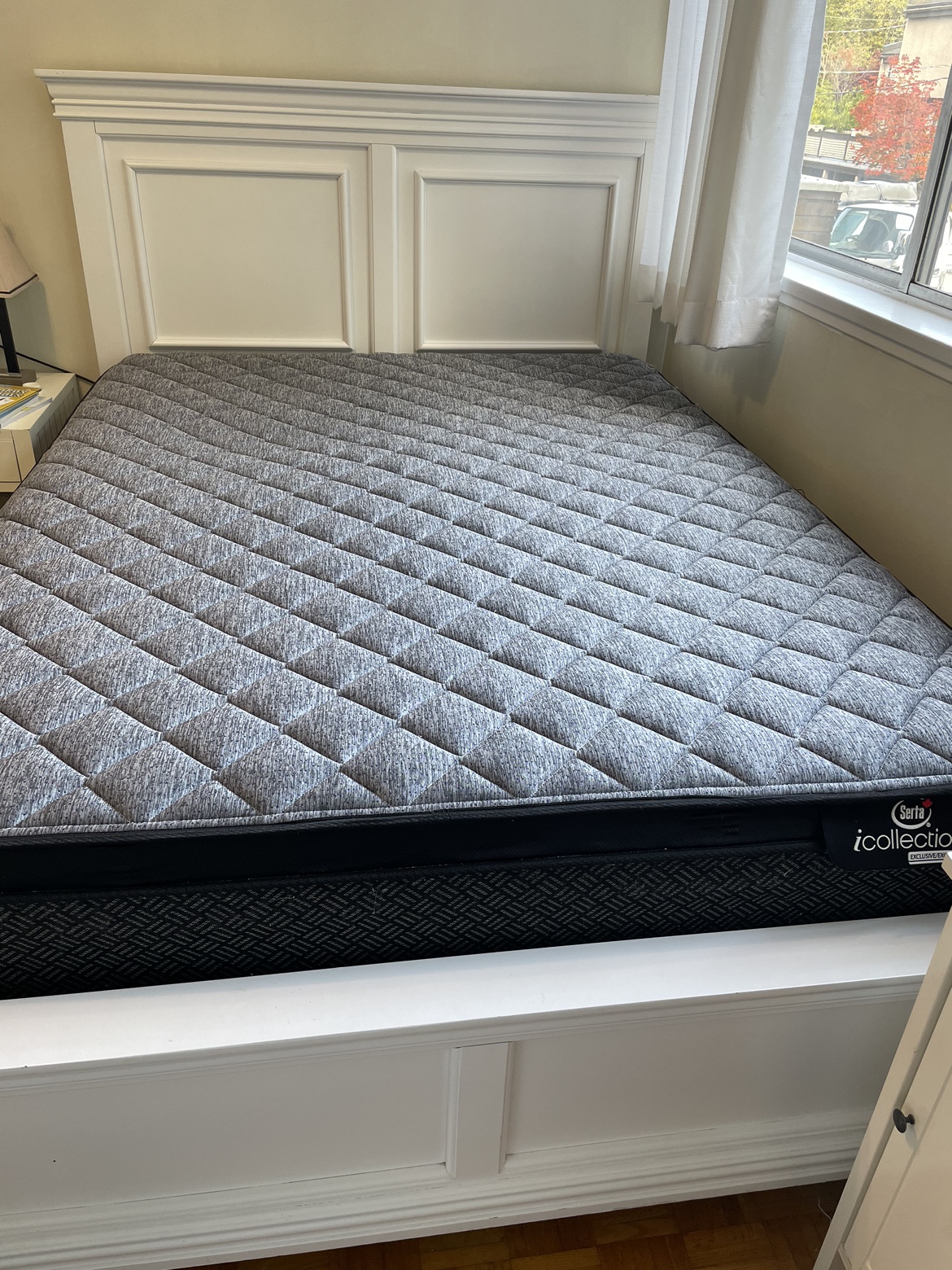 Queen Size Bed Frame with mattress and box spring