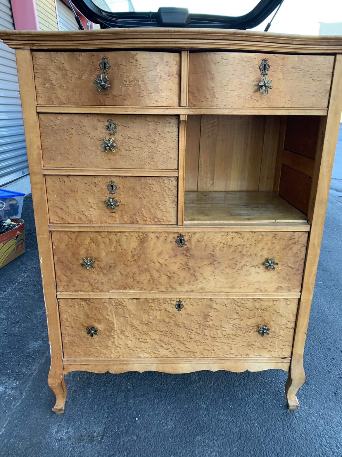 Antique Birds Eye Maple Dresser