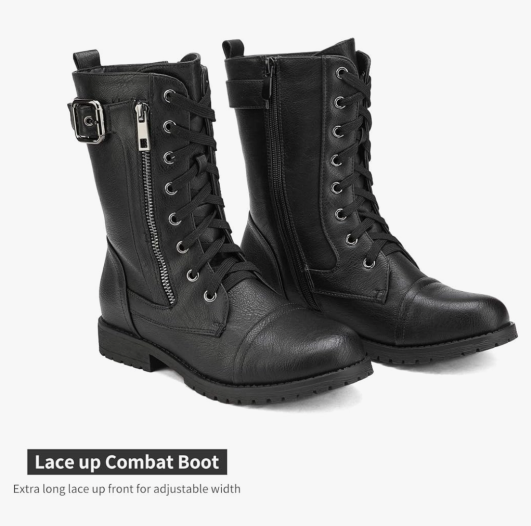 Dream Pairs Black Lace Up Combat Boots