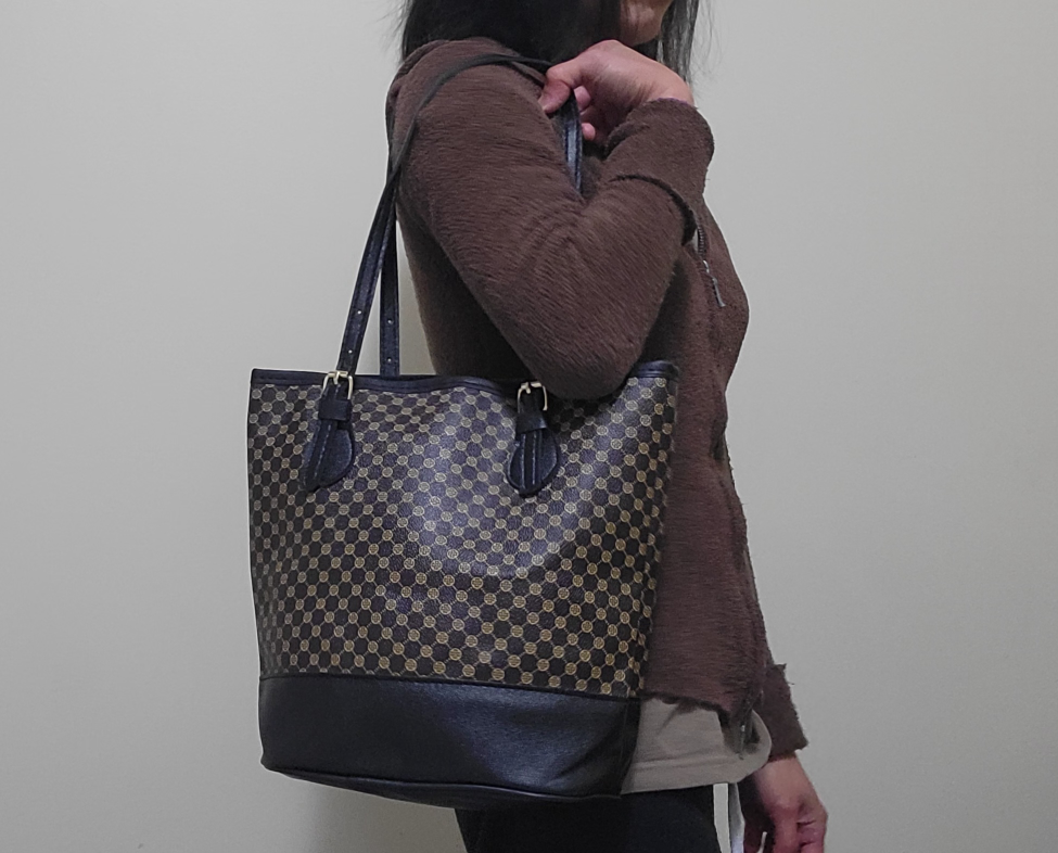 Brown and Black Tote Bag