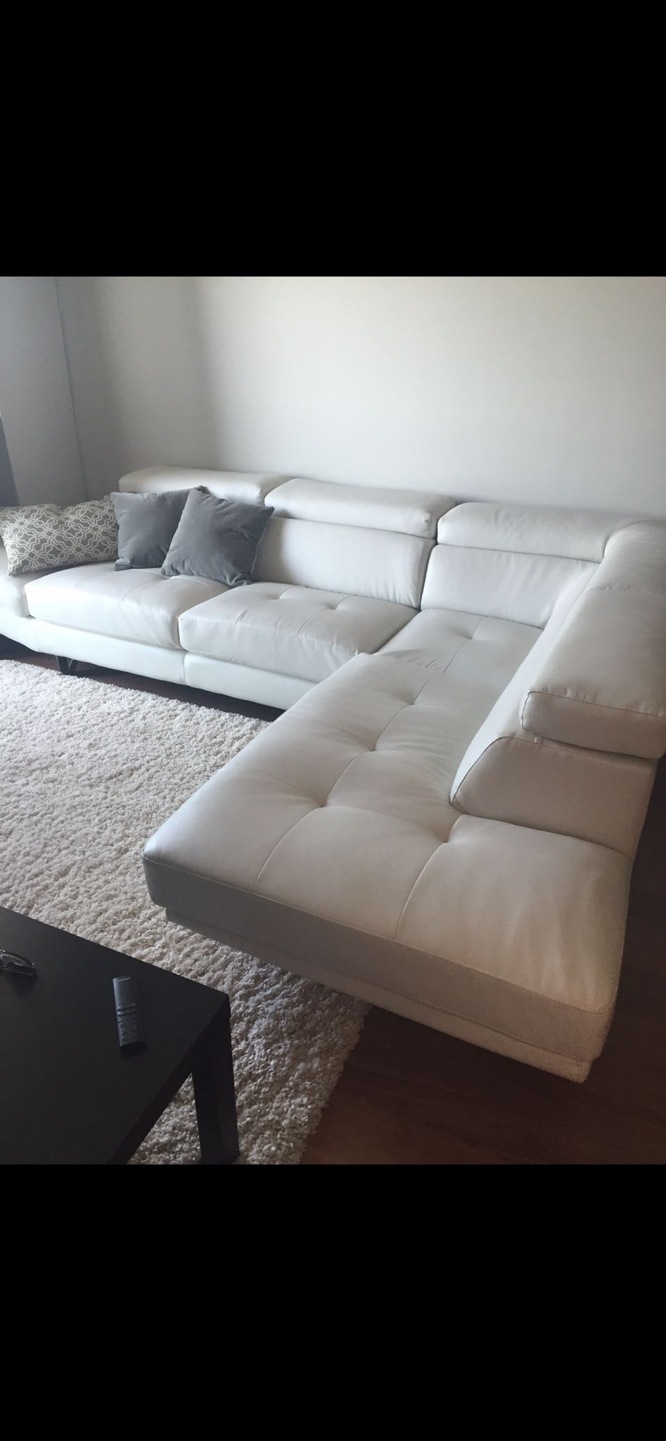 White Leather Sectional Sofa