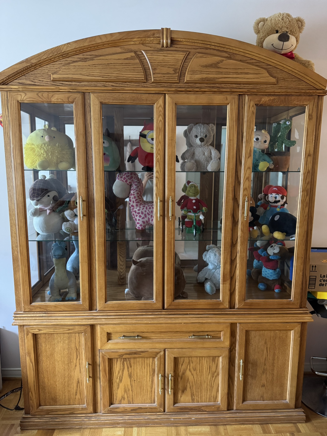 Large Wooden Curio Cabinet