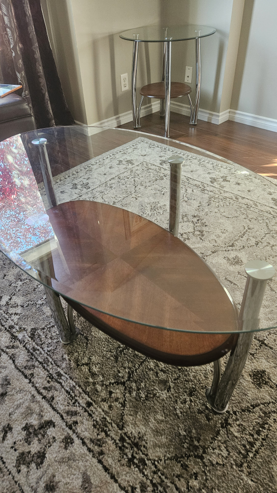 Glass Coffee Table and End Tables Set - photo 4