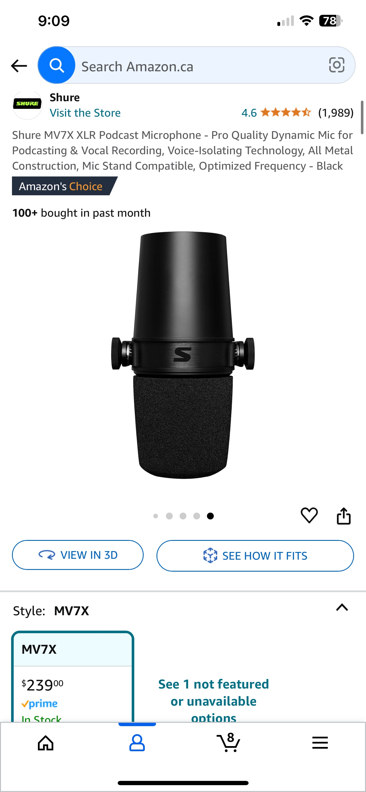 Shure MV7X Podcast Microphone