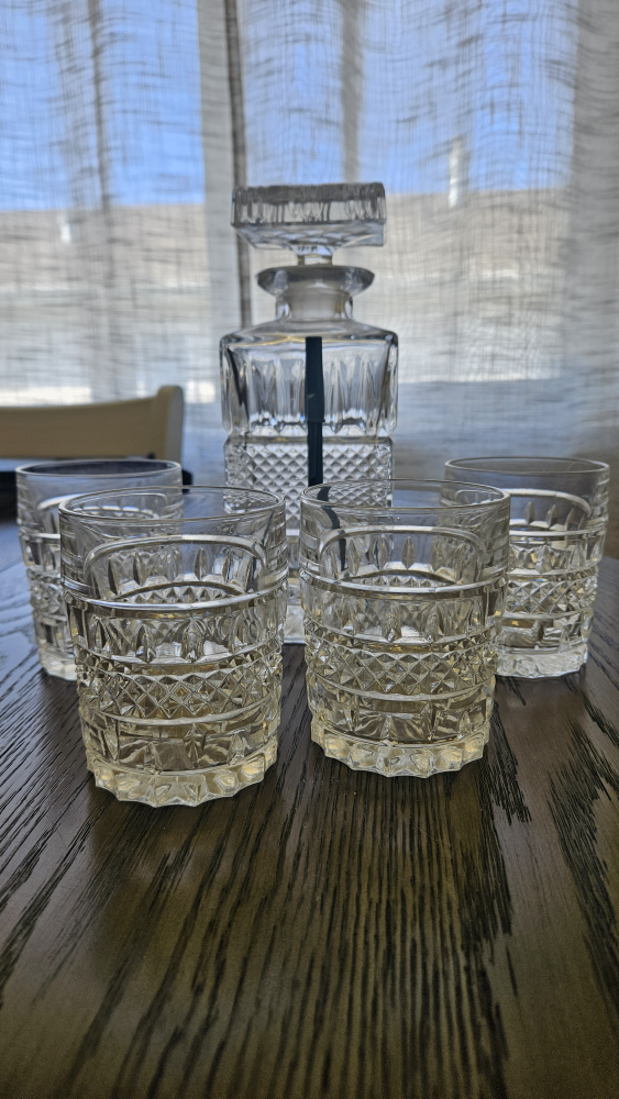 Crystal Decanter and Glasses Set