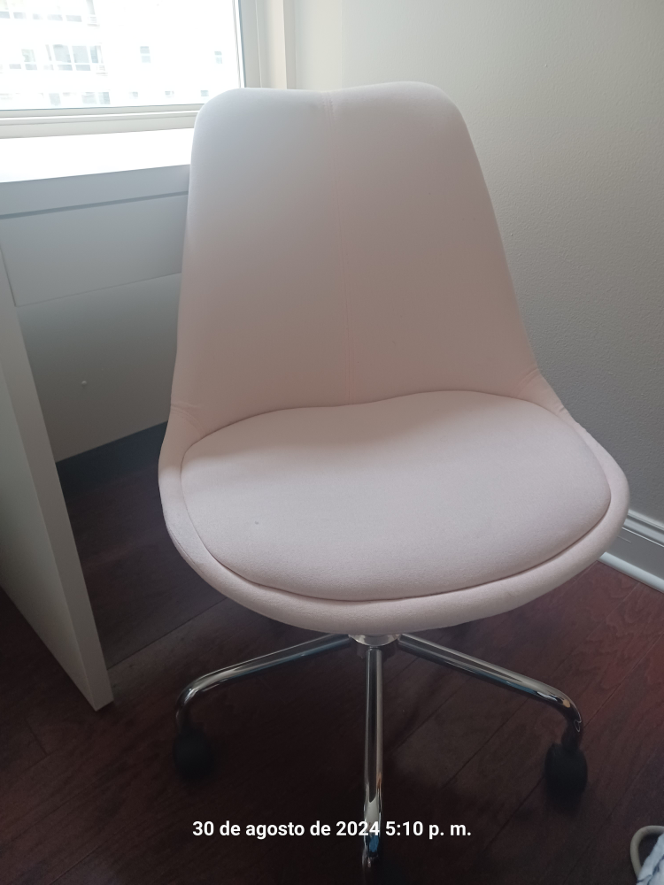 white desk and Pink Swivel Desk Chair - photo 2