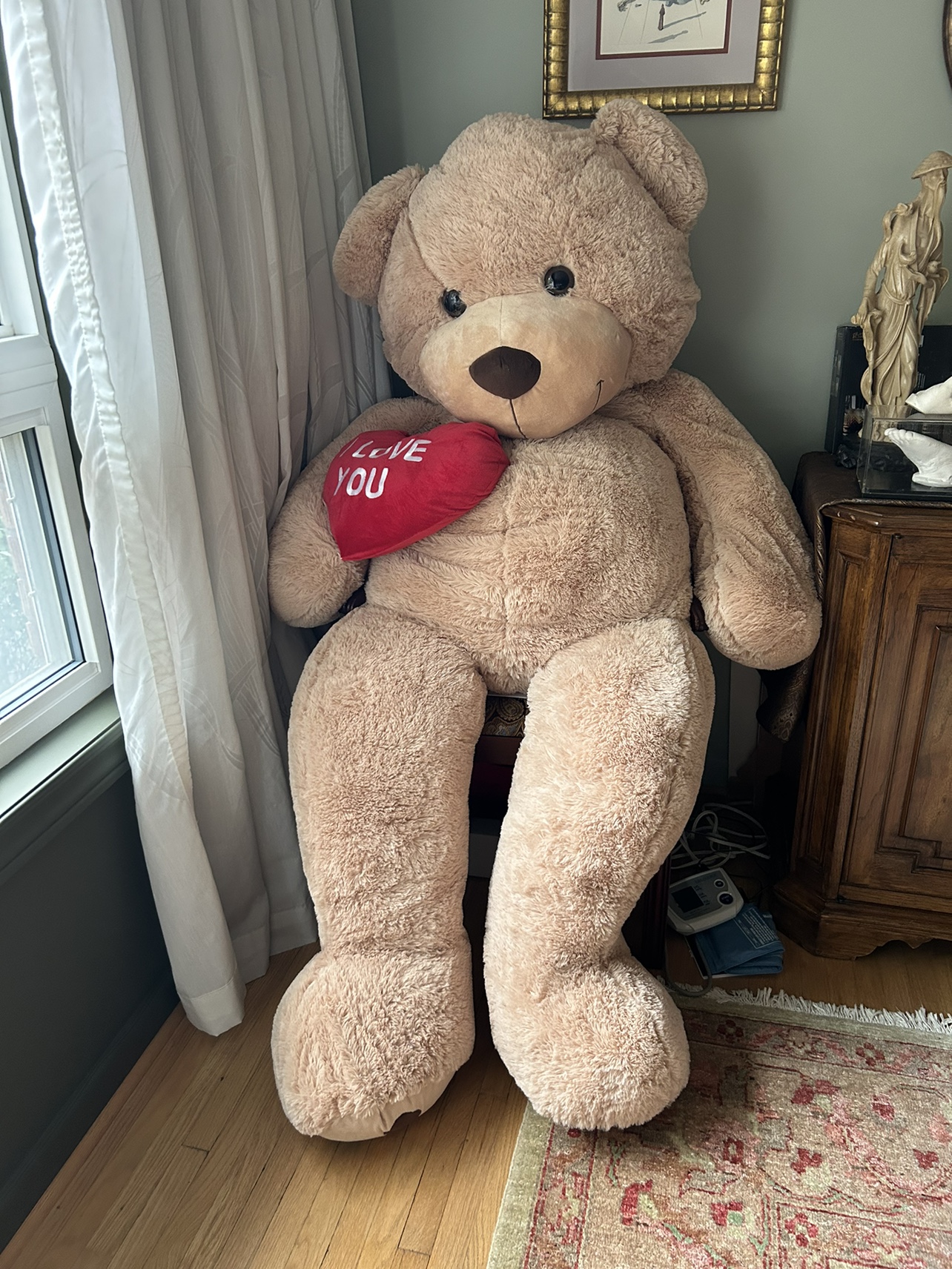 Giant Plush Teddy Bear - I Love You heart - photo 3