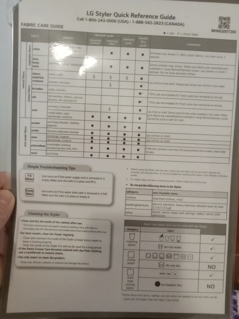 LG Styler Steam Clothing Refresher image indicator(6)