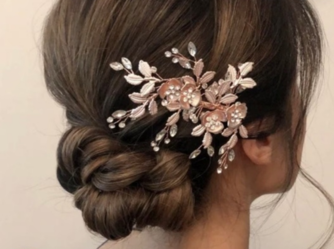 Rose Gold Bridal Hair Comb - photo 2