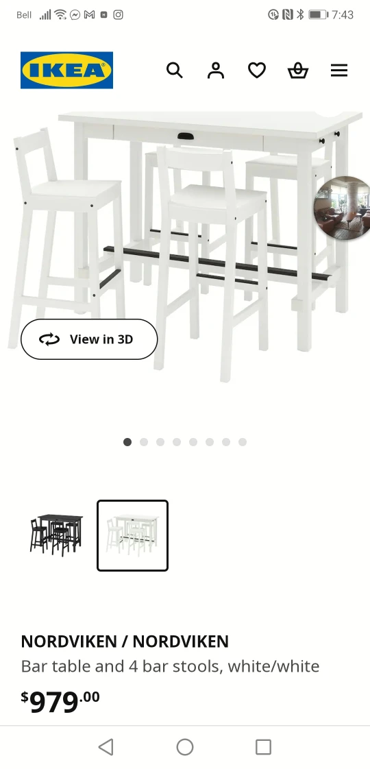 IKEA bar table and two stools