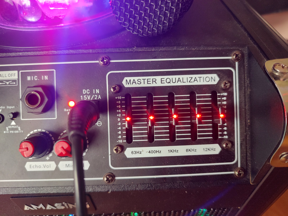 Portable Karaoke Machine with Dual Microphones & Disco Light - photo 3