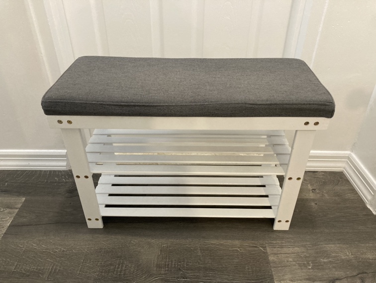 SONGMICS Bamboo Shoe Bench, 3-Tier Shoe Rack