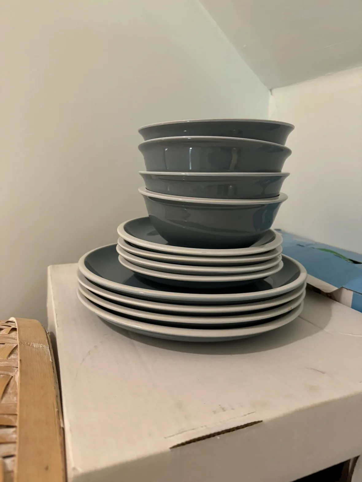 Grey/Blue Dinnerware Set thumbnail