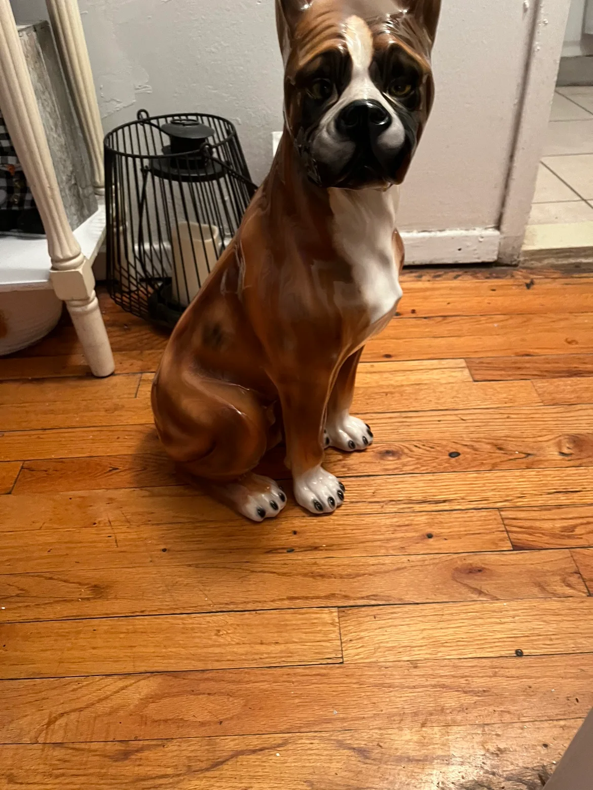 Ceramic Boxer Dog Figurine thumbnail