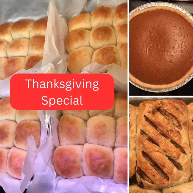 Thanksgiving Special - Dinner Buns & Pumpkin Pie - Home Baked thumbnail