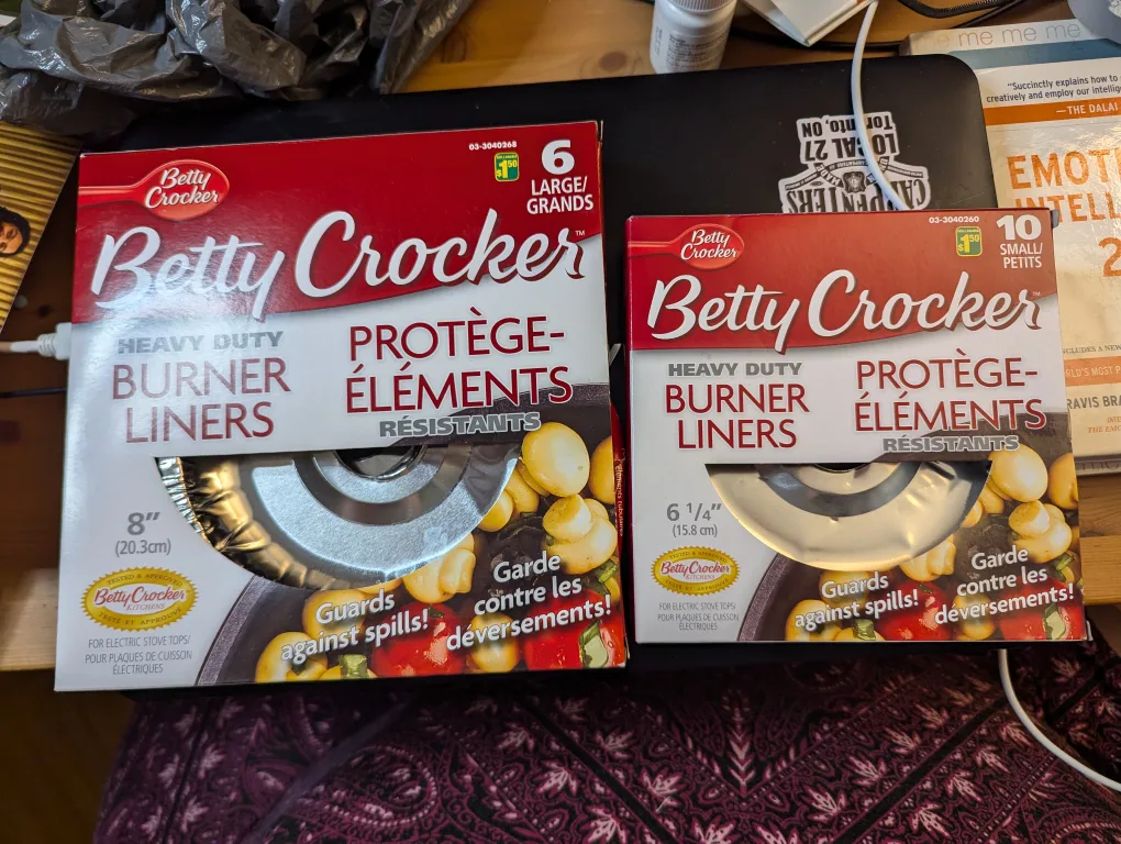 Betty Crocker Heavy Duty Burner Liners - 8" & 6 1/4" thumbnail