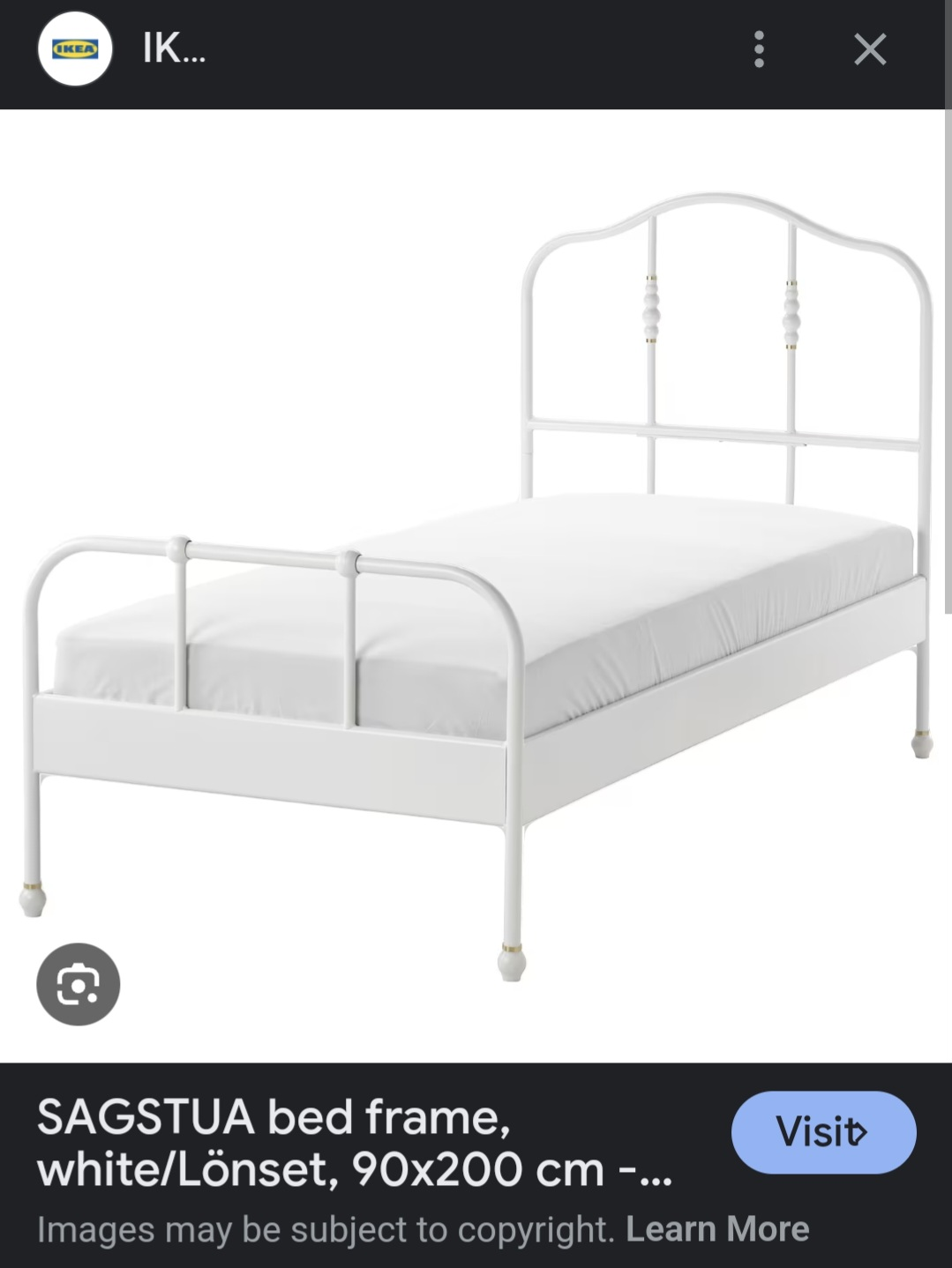 IKEA SAGSTUA Twin Bed Frame, White